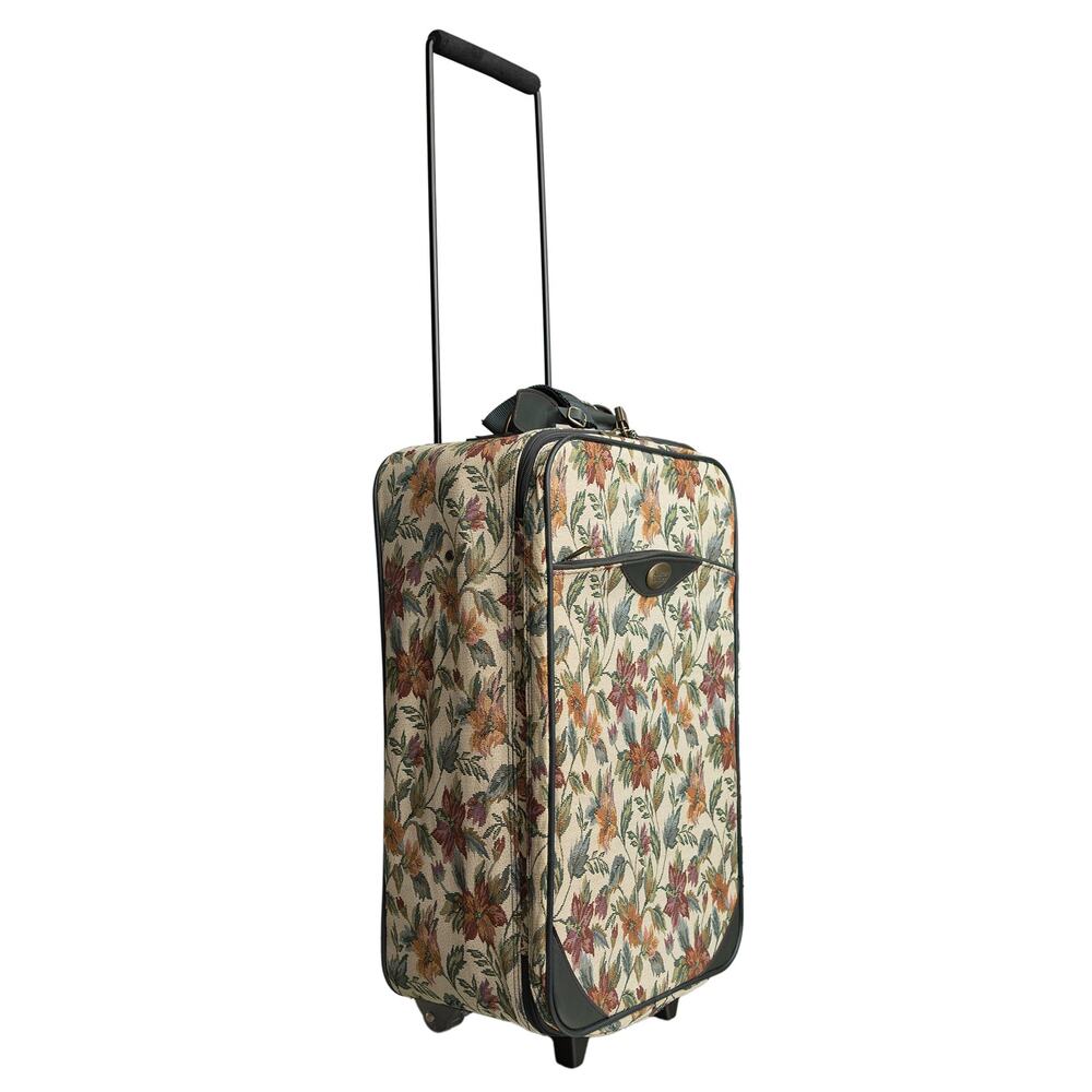 Vintage American Tourister Floral Tapestry Rolling Suitcase w/Original Lock &Key - Picture 12 of 12